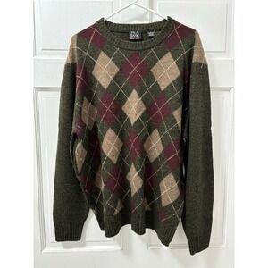 Men's Large Jos. A. Bank Lambs Wool Argyle Print Sweater